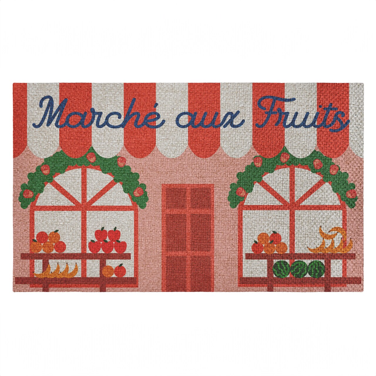 Stupell Industries Fruit Stand Awning Storefront Outdoor Door Mat, design by Lil' Rue, 18"x30"